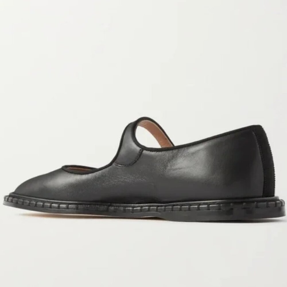 Chloe Black Leather Mary Jane Flats - Picture 3 of 8